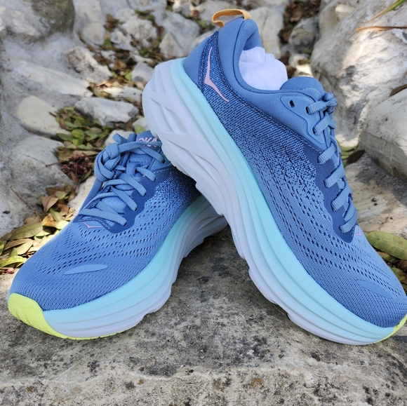 HOKA One One Bondi 8 Blue/ Pink Women's Size 7B - Picture 2 of 10